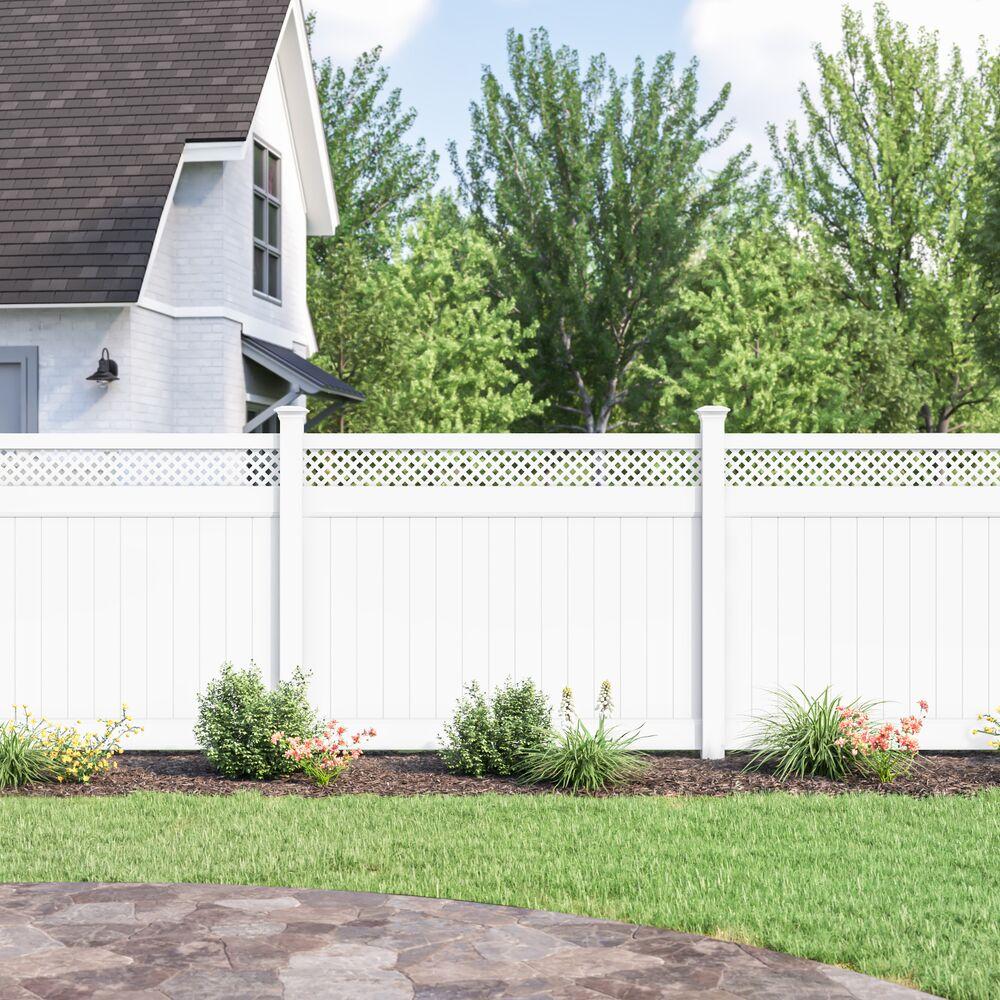 PVC Privacy fence with top lattice