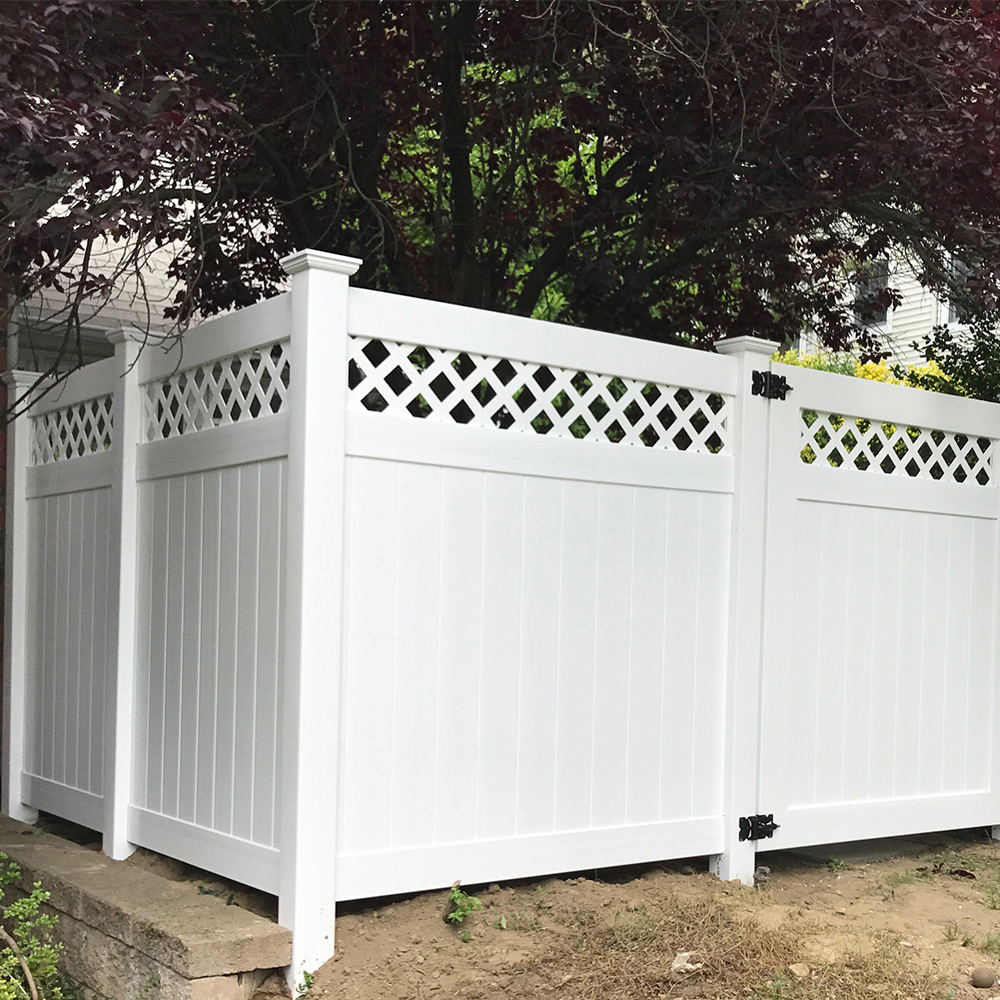 PVC Privacy fence with top lattice