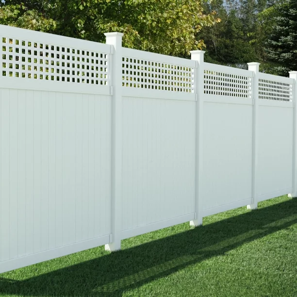 PVC Privacy fence with top lattice