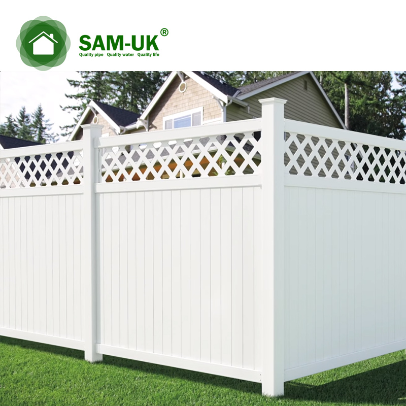 PVC Privacy fence with top lattice