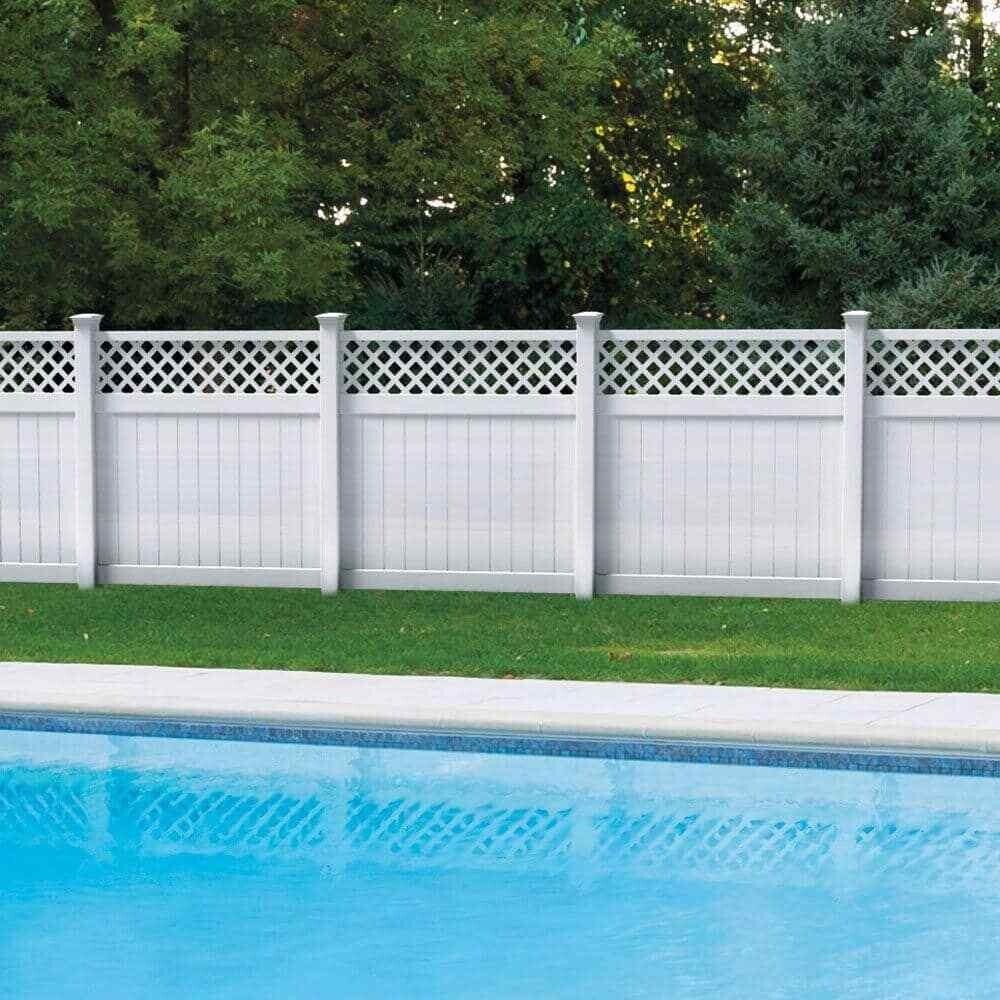 PVC Privacy fence with top lattice