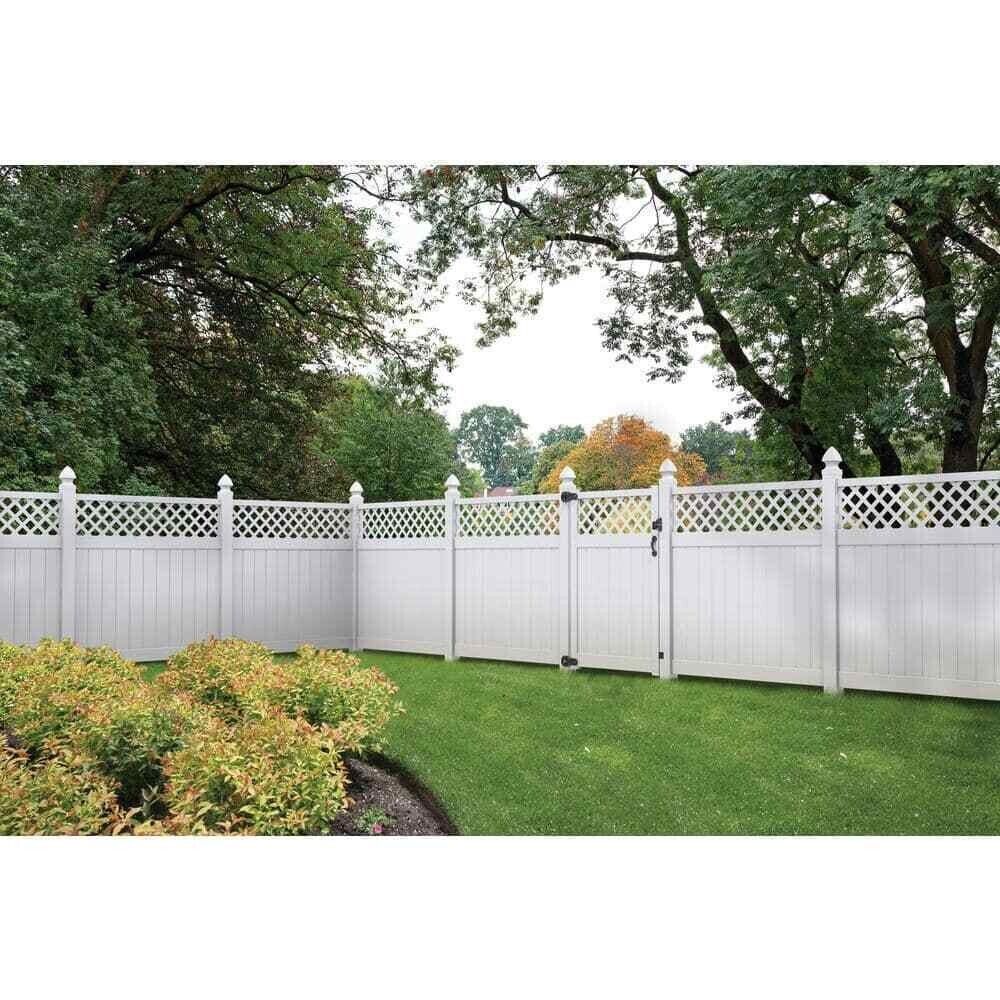 PVC Privacy fence with top lattice